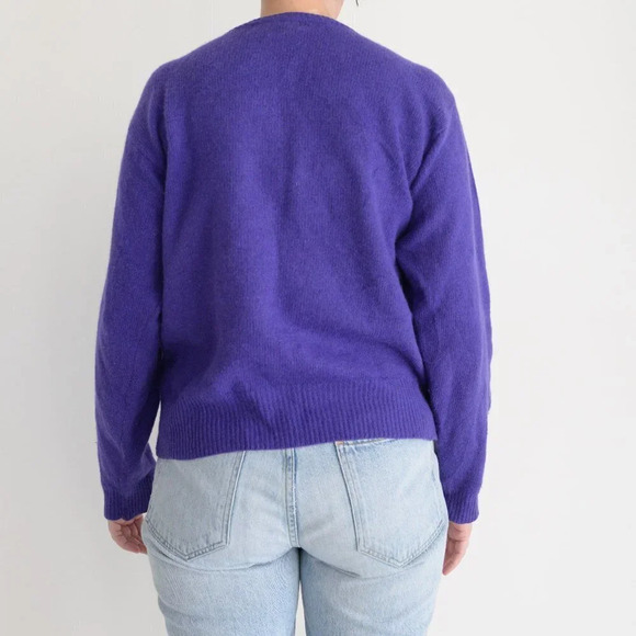 Vintage Franco Valeri Purple w Silver & Pink Embellishments CrewNeck Sweater S - Picture 3 of 13